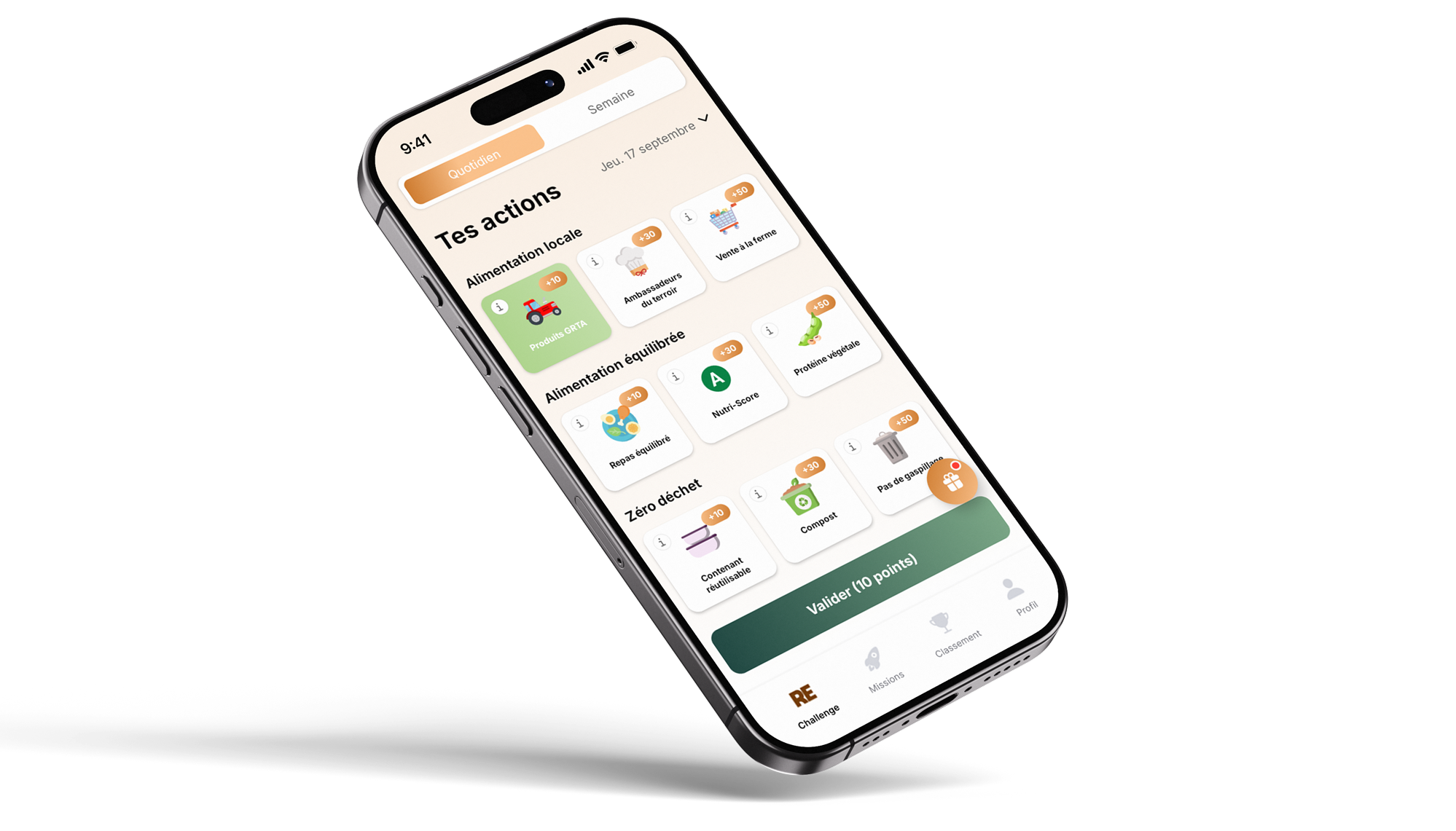 Aperçu de l'application REPAS